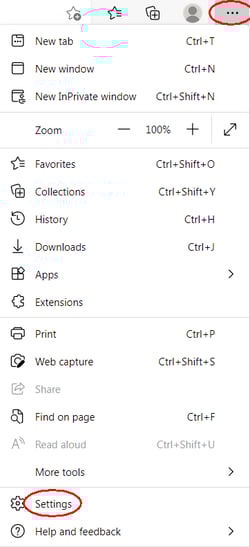 Click the Menu button, and then Settings